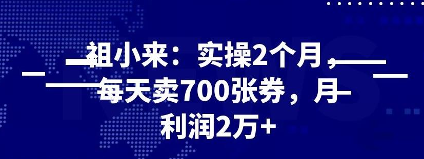 最新赚钱项目：实操2个月，每天卖700张券，月利润2万+插图